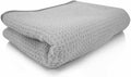 Waffle Weave Gray Matter Microfiber Drying Towel 25" x 36", 70/30 Blend with Silk Edging for Scratch-Free Car Drying, Ultra Absorbent and Safe for All Surfaces