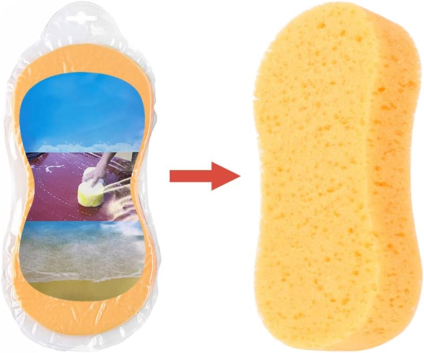 5 Pack Car Wash Sponges, 8.7" x 4.4" x 1.8" Multi-Functional Large Cleaning Sponges Kitchen Handy Wash Extra Thick Scrubber Kit