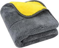 Ultraplush Thick Auto Detailing Microfiber Towel 850 Polishing Waxing Cloth 6 Pack Yellow/Grey (16" x 24")