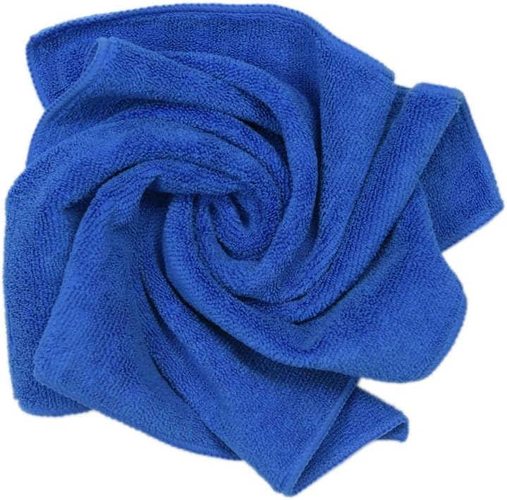 Premium Microfiber Detailing Towels, 340  Lint Free Car Buffing Waxing Polishing Drying Towel, Pack of 6 (Blue)
