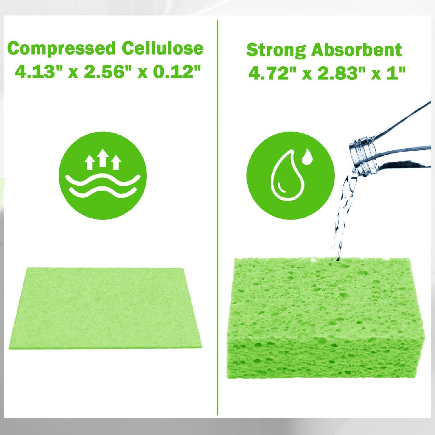 24 Pack Kitchen Sponges Natural Cellulose Compressed Sponges for Cleaning Reusable Dish Sponges Kitchen Non-Scratch  for Kids