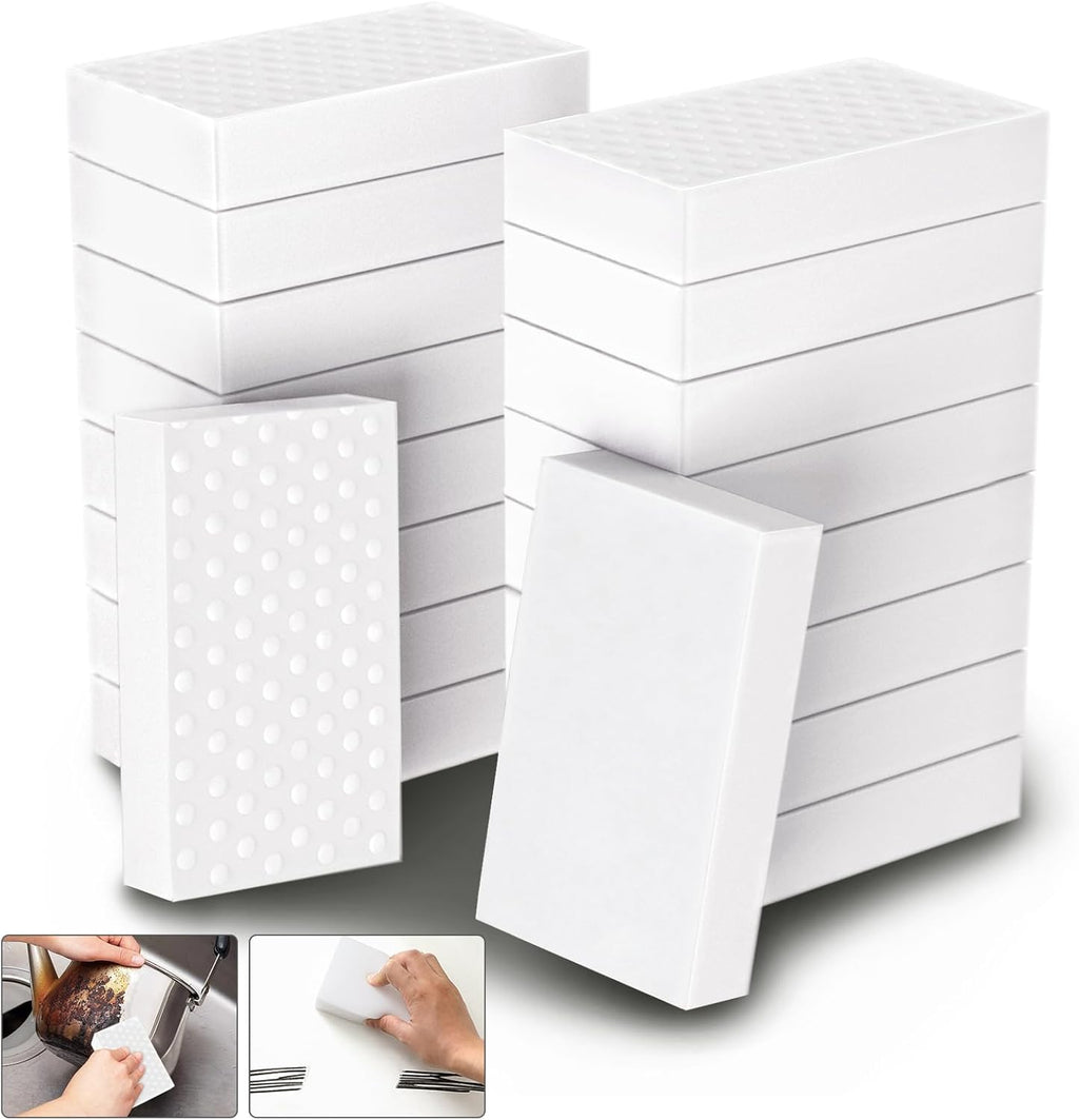 Sponge Eraser, 50 Pack 2X Density Extra Thick Melamine Sponge,Household Extra Large Cleanings，Melamine Foam, No Scratches Cleaning Sponge,Multi-Purpose Bathroom,Floor, Kitchen