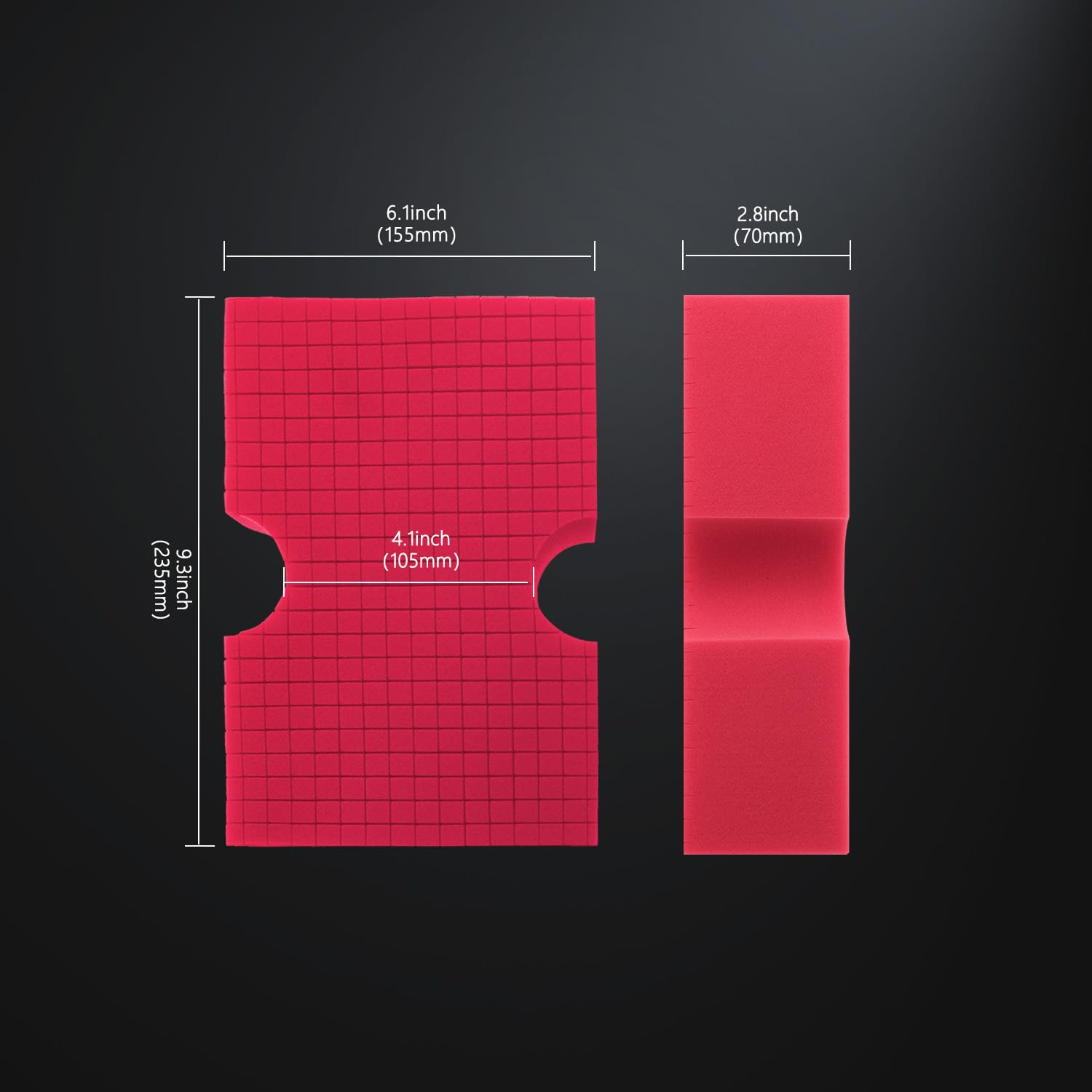 Car Wash Sponge,  3 Pack Big Red Sponge, Scratch-Free Car Cleaning Sponge, Durable Cross Cut Grid Sponge for Auto Multi Use Cleaning Washing Surfaces