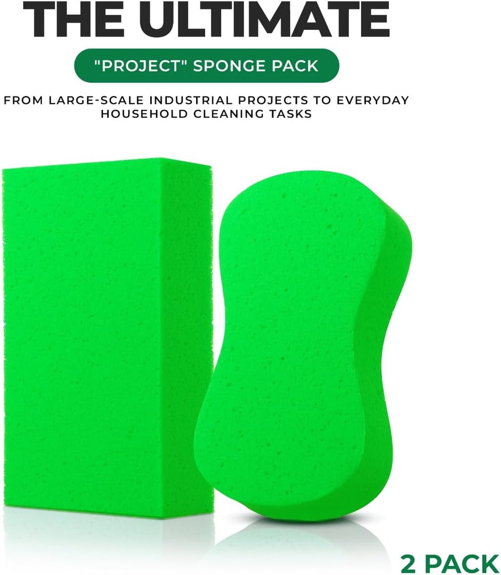 Large Multi-Purpose Sponges - 2 Pack, Perfect for Car Wash, Household Cleaning & Painting