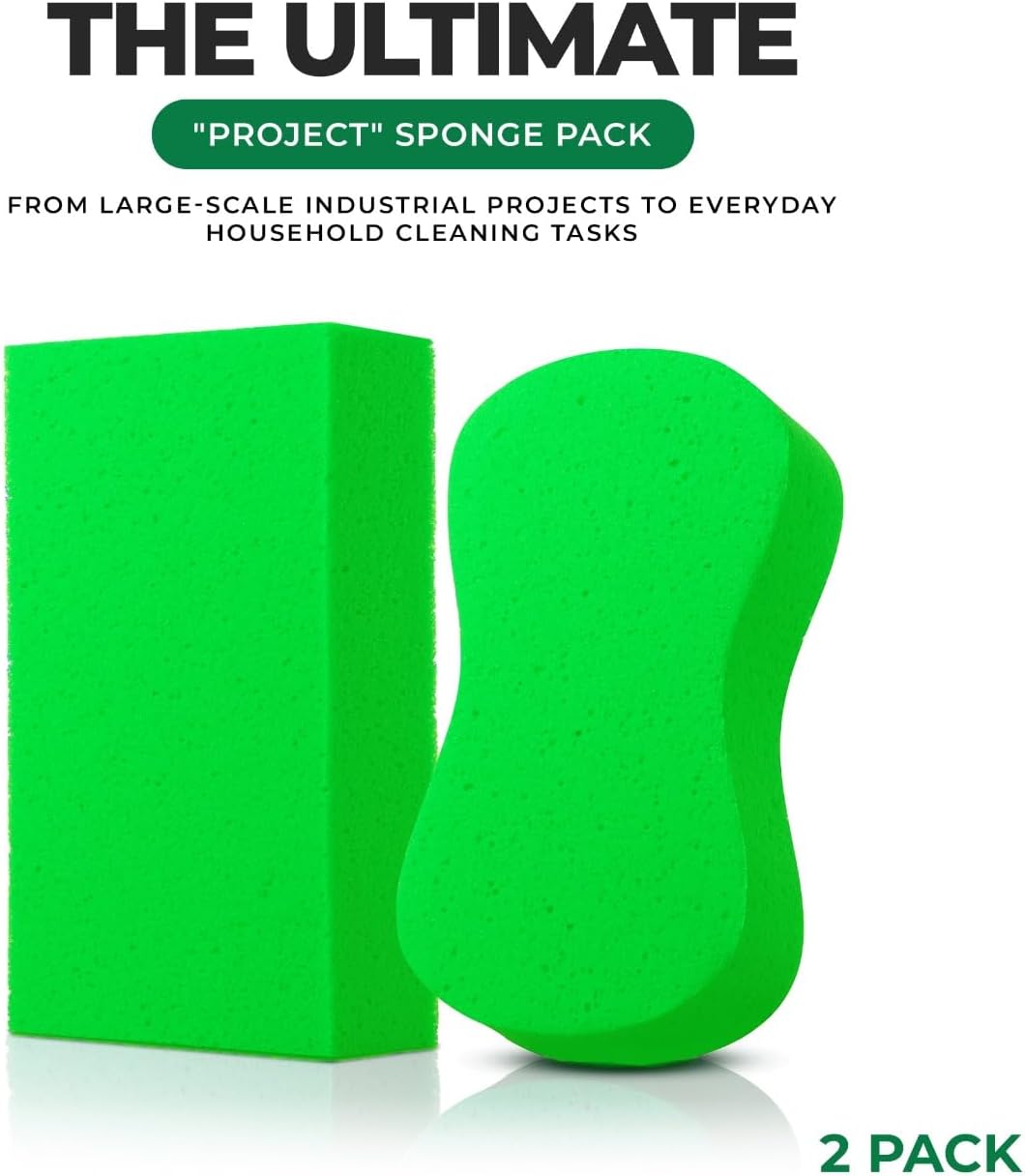Large Multi-Purpose Sponges - 2 Pack, Perfect for Car Wash, Household Cleaning & Painting