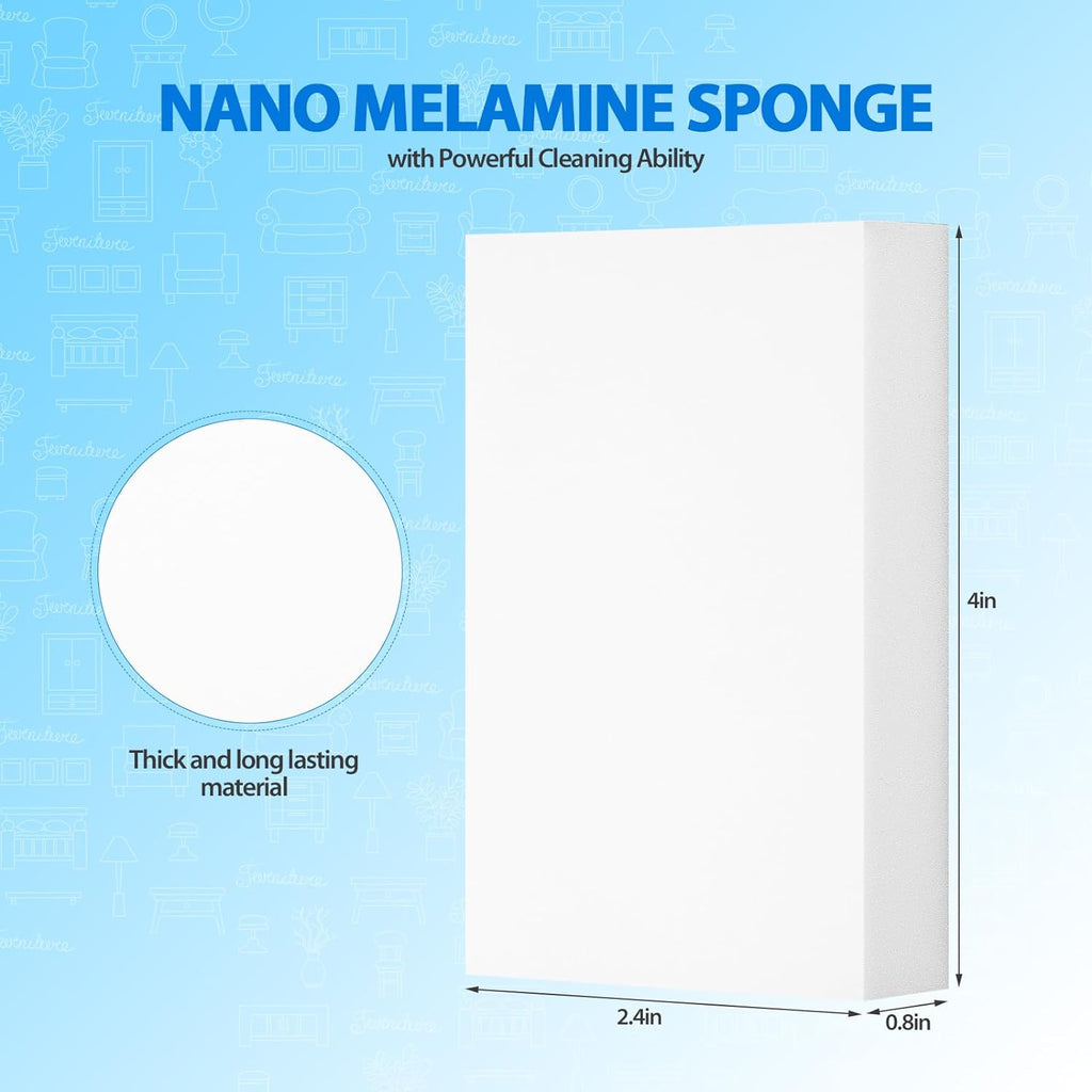 100 Pack  Eraser, Multi-Functional Household Cleaning Melamine Sponge Foam for Kitchen, Bathroom, Sink, Bathtub, Shoes, Wall