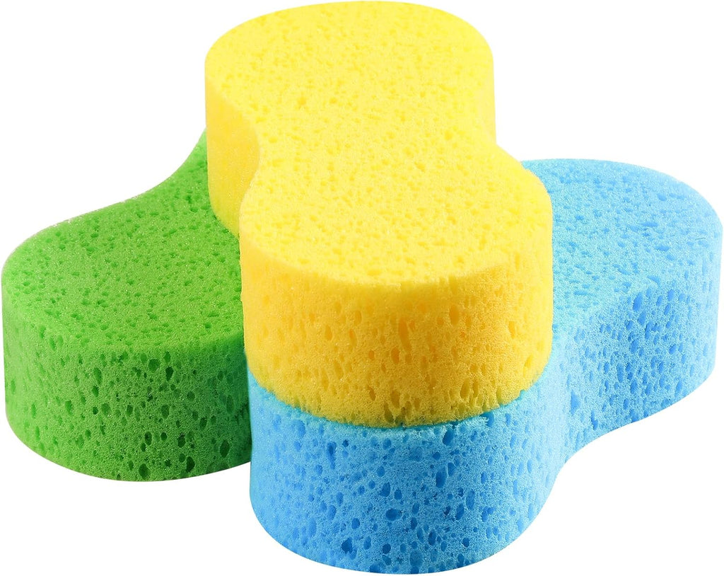 Car Wash Sponge, Large All Purpose Sponges for Cleaning, 2.4in Thick Foam Scrubber Kit, Sponges for Dishes, Tile, Bike, Boat, Easy Grip Sponge for Kitchen, Bathroom, Household Cleaning, 3pcs