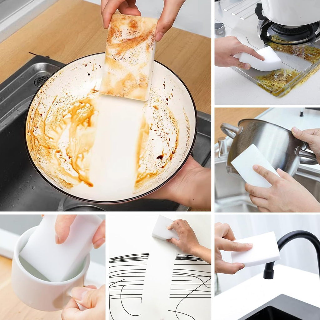 50 Pack  Cleaning Sponges Eraser,Multi-Functional Premium Melamine Sponge Foam Cleanings,Dish,Household Cleaning Sponge for Kitchen,Bathroom(Universal Cleaner)