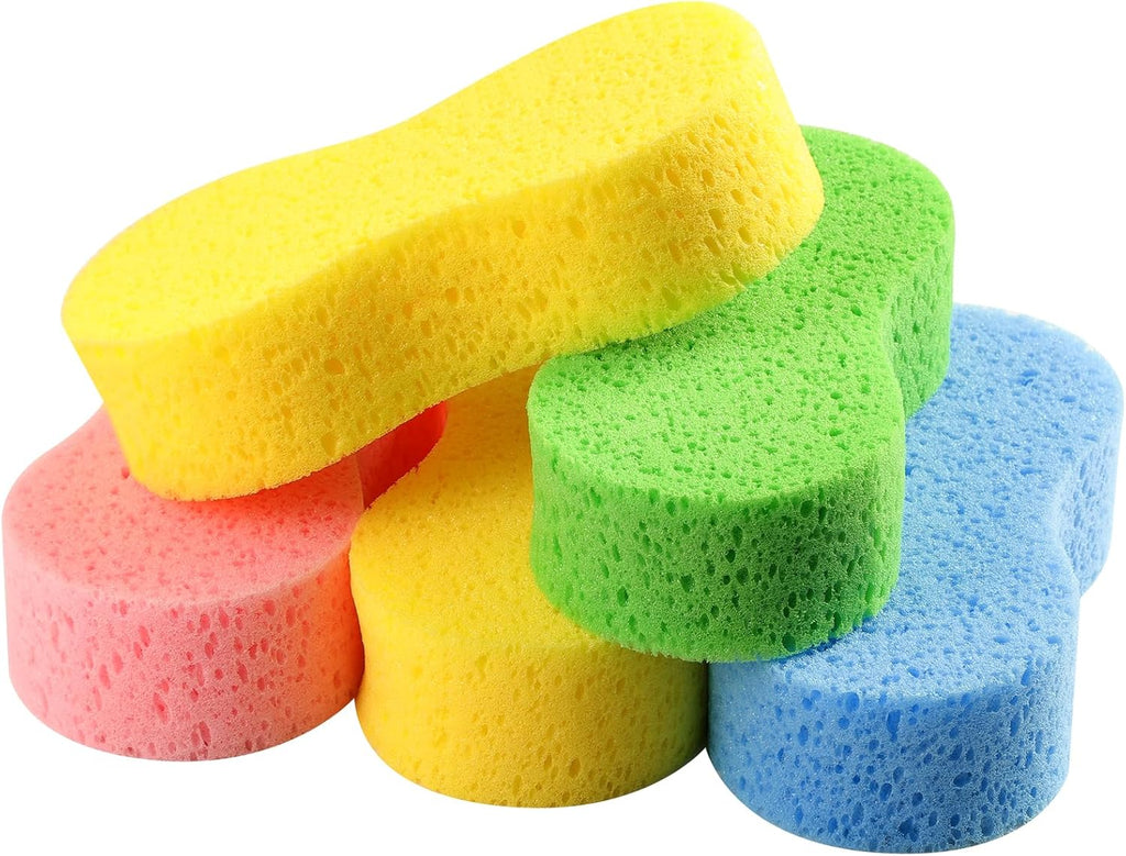 5-Pack Car Wash Sponges, 9.1" x 4.3" x 2.4" Large Sponges, Extra Thick Foam Kit for All-Purpose Cleaning, Ideal Washing Sponges for Kitchen, Bathroom, Household
