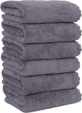 6 Pack Premium Hand Towels Quick Drying Microfiber Coral Velvet Highly Absorbent Towels Multipurpose Use as Hotel, Bathroom, Shower, Spa, Hand Towel 16 x 28 inches (Gray)