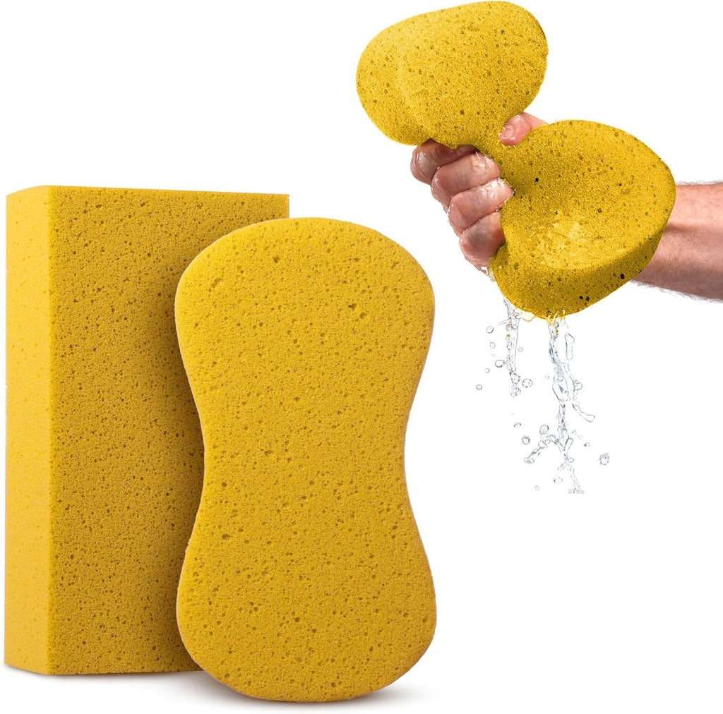 Multi-Purpose Cleaning Sponges - 2 Pack, Large Sponges for Tile Grout, Painting & Car Washing
