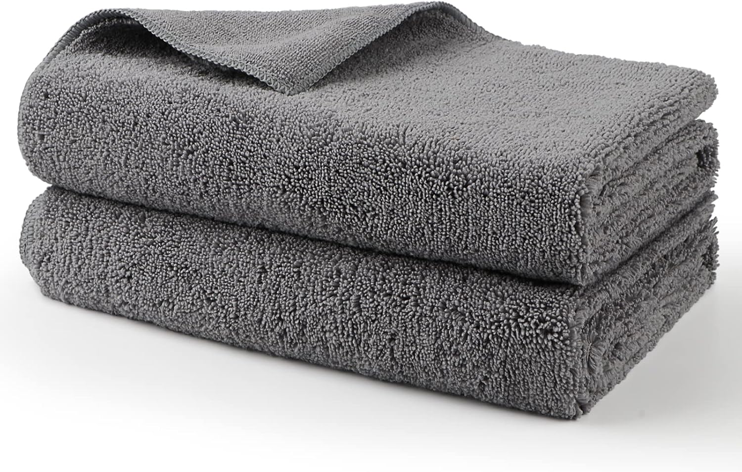 Professional Large Microfiber Car Drying Towels 2 Pack, Lint Free, Scratch Free, Highly Absorbent Drying Towel for Cars, SUVs, RVs, Trucks, and Boats,31" x 24",Grey