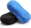 2 Pcs 2 Pack Large Microfiber Car Wash Sponge for Cleaning, Non Scratch Microfiber Sponges for Car Washing Supplies, Trucks and Motorcycles (Blue,Gray)