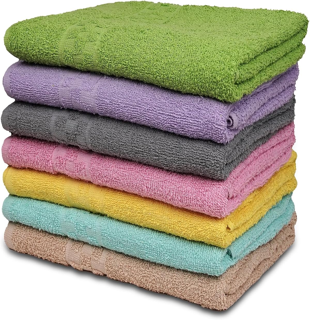 7-Pack Bath Towels 30" x 54" Ultra Soft 100% Cotton Large Bath TowelsHighly Absorbent for Bathroom, Pool, Gym, Spa, and Hotel Use (Colors Variety)