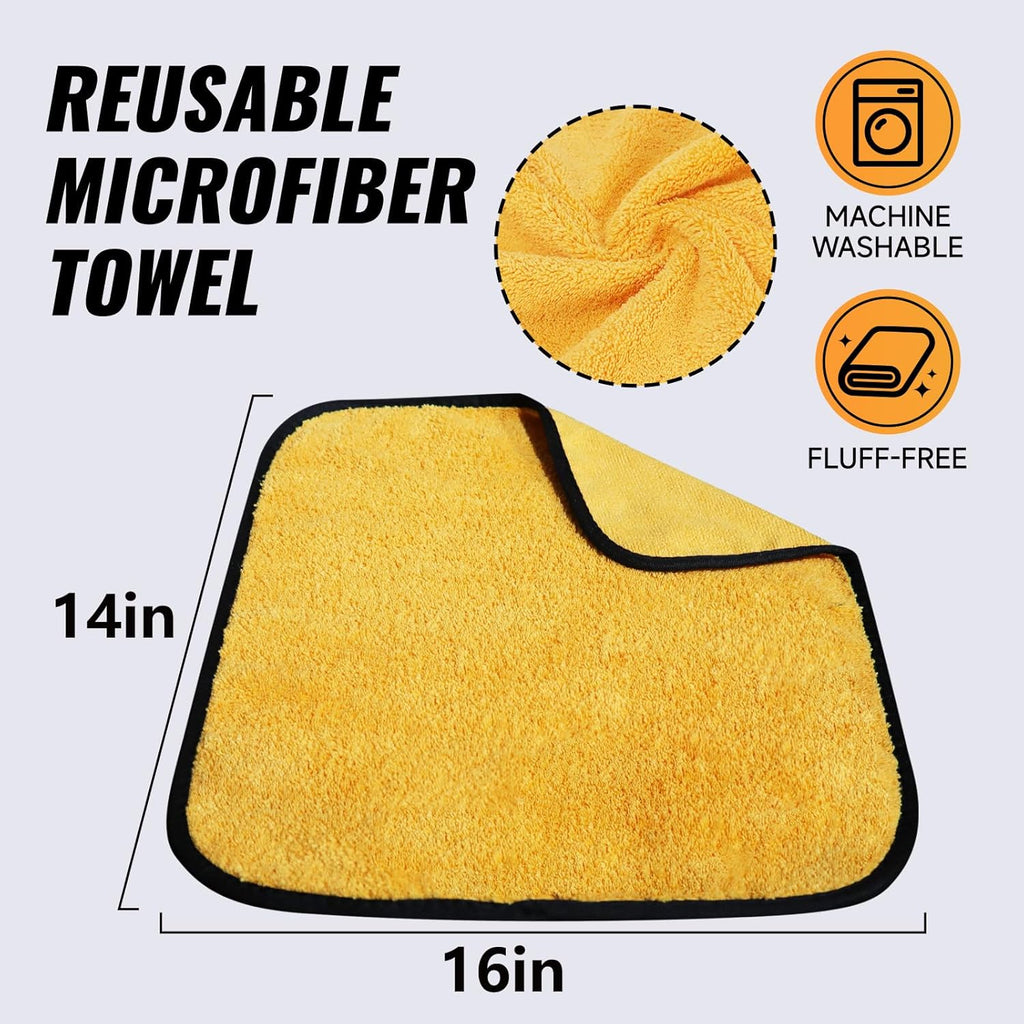3 Pack Microfiber Towels for Cars,16inch*14inch-420 Premium Microfiber Cleaning Cloth Car Drying Towel,Safe for Car Wash Scratch Free Strong Water Absorption