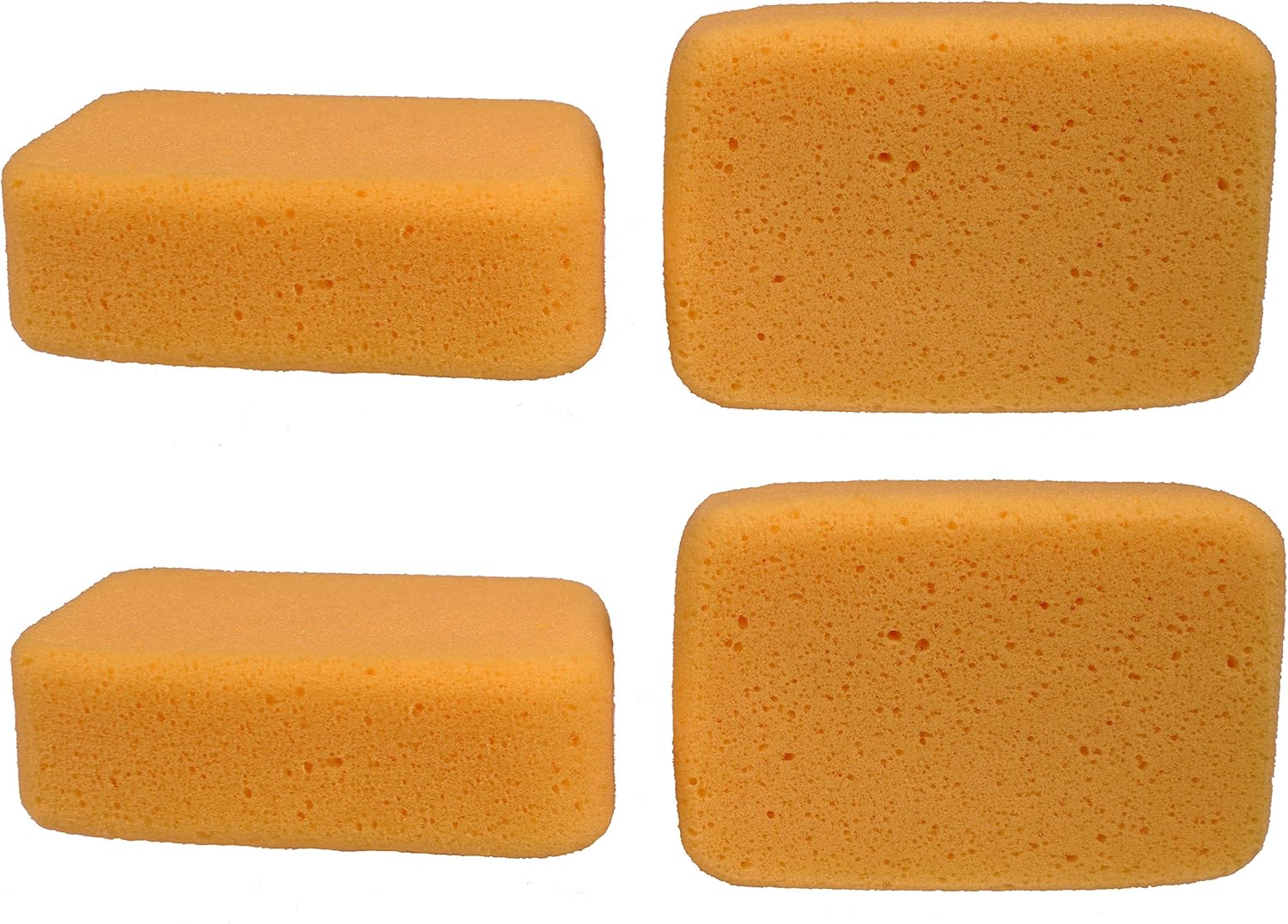 Multi-Purpose Jumbo Synthetic Silk Sponge Value Pack - 4 Large Sponges for Painting, Crafts, Grout, Cleaning & More - 7.5" x 5" x 2"