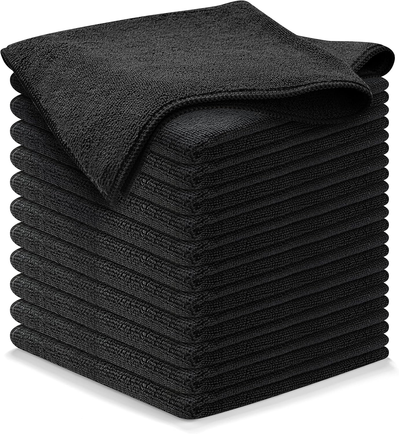 Microfiber Cleaning Cloth 12Pcs 12.5x12.5 inch High Performance 1200 Washes, Ultra Absorbent Microfiber Towels for Cars Undercarriage, Rims and Engine Bay Cleaning -Microfiber Cloth